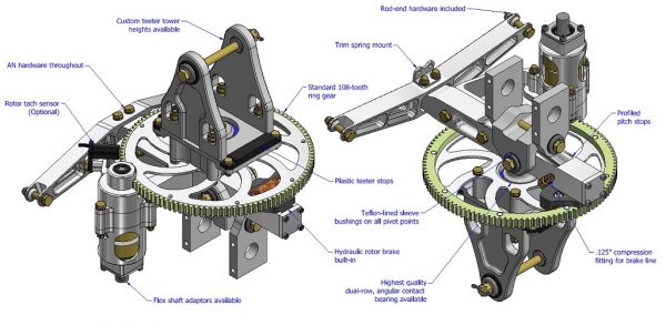 VX-1 Rotor Head - Gyro Technic - Single-place gyro rotor head.