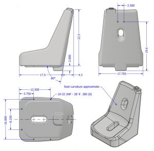 Seat tank dimensions