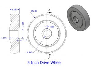 5" Rubber Drive Wheel